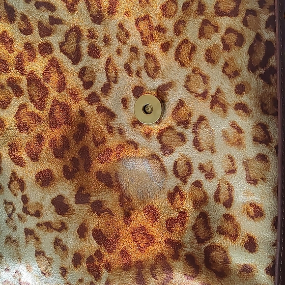 Steve Madden Leopard Print Golden Studs Chain Strap Purse/Clutch - Picture 2 of 16